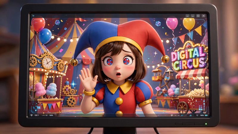 Pomni just popped up on your screen! How do you greet her?