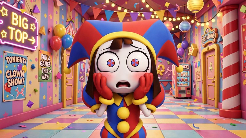 Uh-oh, Pomni is panicking again! What do you do?