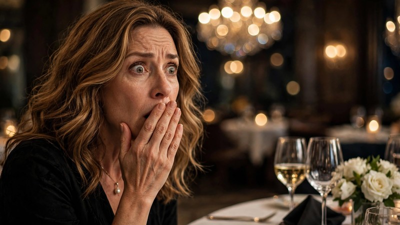 The woman in black is frozen in shock. Who do you think she is?